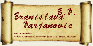 Branislava Marjanović vizit kartica